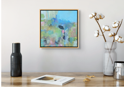 Black Poppy mini acrylic painting by Felicity Rutherford – expressive floral abstraction