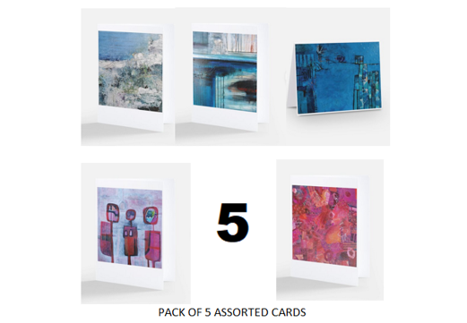 Mixed Pack of 5 Blank Greeting Cards - Felicity Rutherford - REDUCED