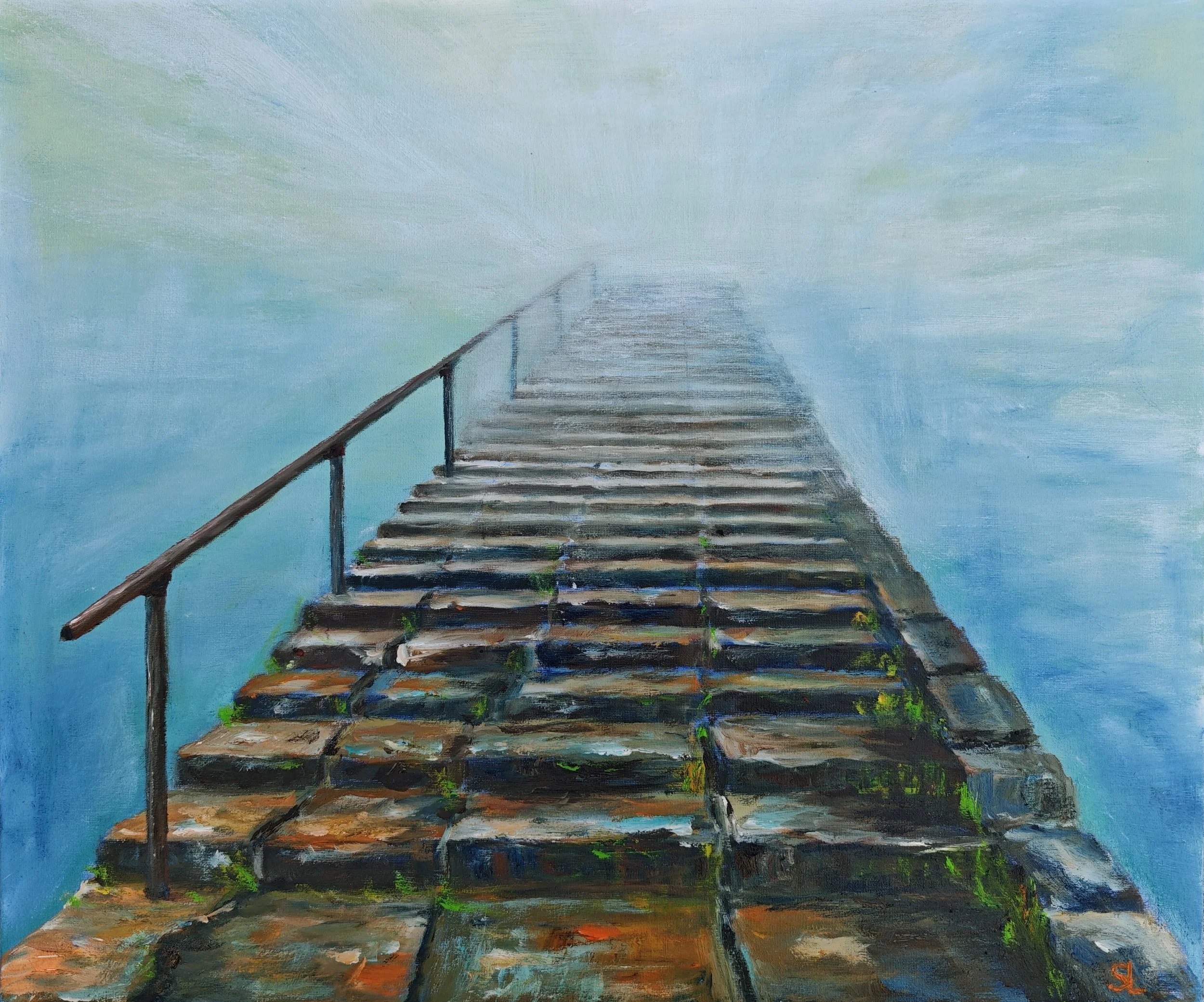 Stairway to Nowhere – Surreal Oil Painting by Sergei Londar