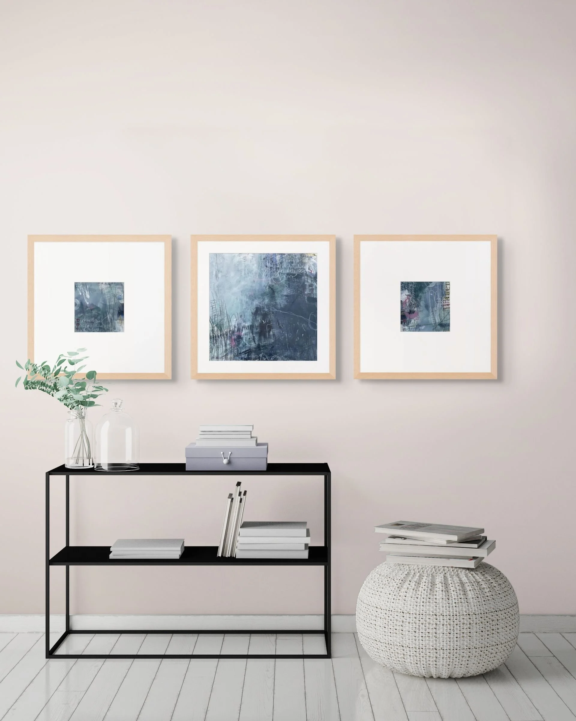 Musings in Blue  – Abstract Acrylic by Felicity Rutherford - Series of 3