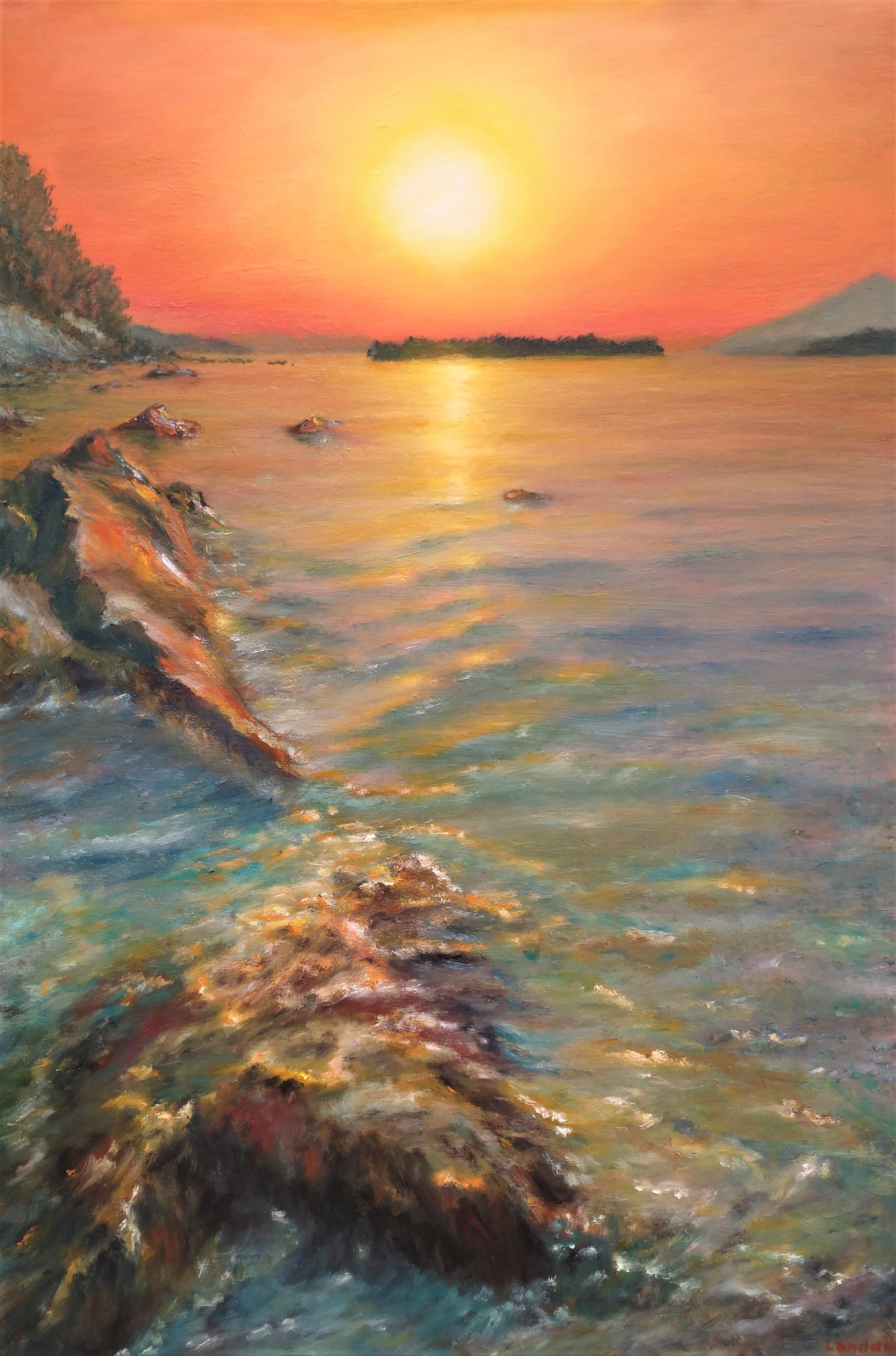 Sunset over Adriatic Sea painting by Sergei Londar