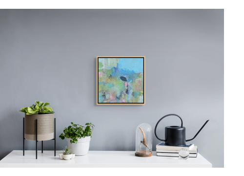 Black Poppy mini acrylic painting by Felicity Rutherford – expressive floral abstraction