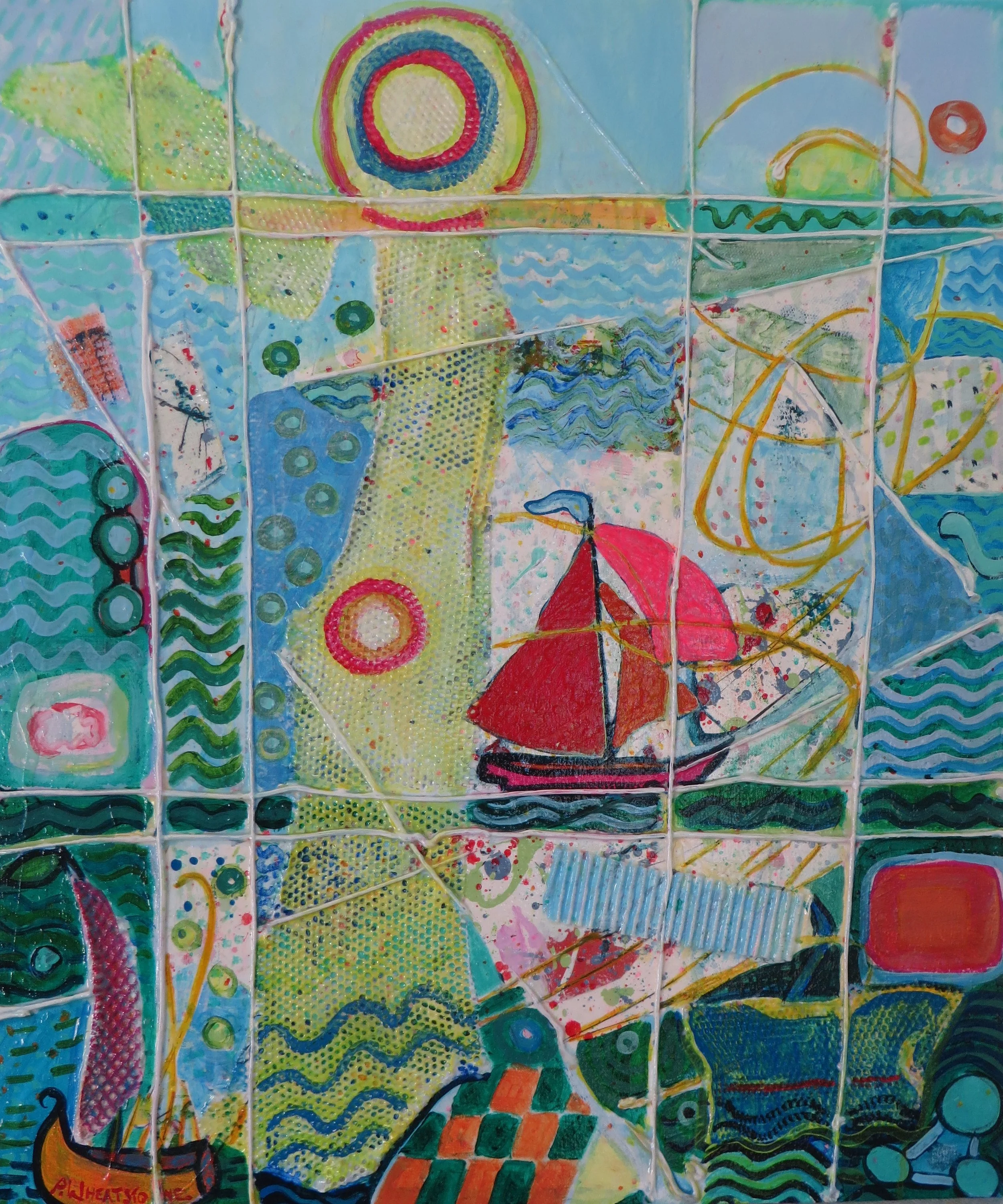 A Fine Day at Sea, acrylic painting by Patricia Wheatstone