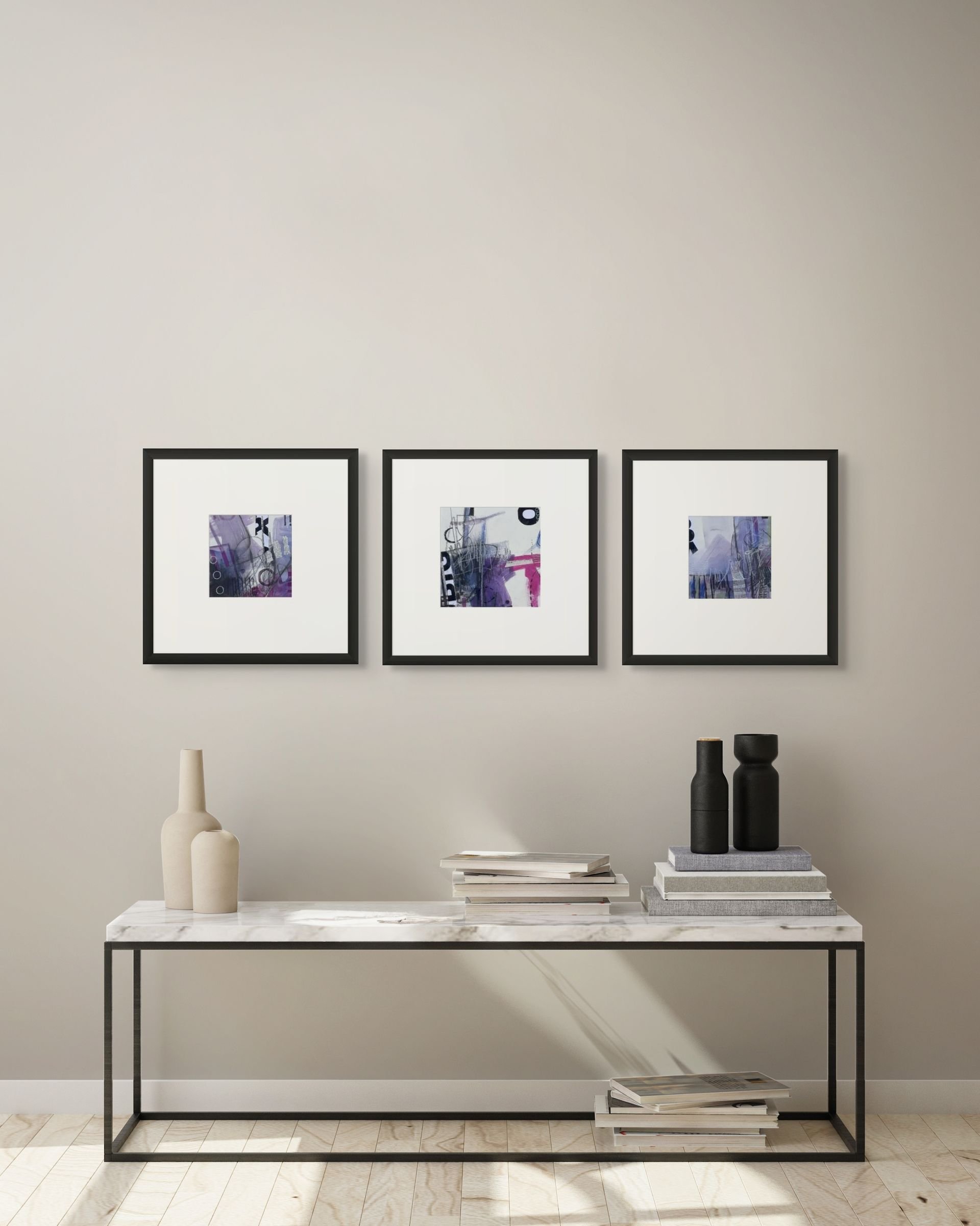 Conversations in Purple – Acrylic Series by Felicity Rutherford - Series of 3 - ( Multi )
