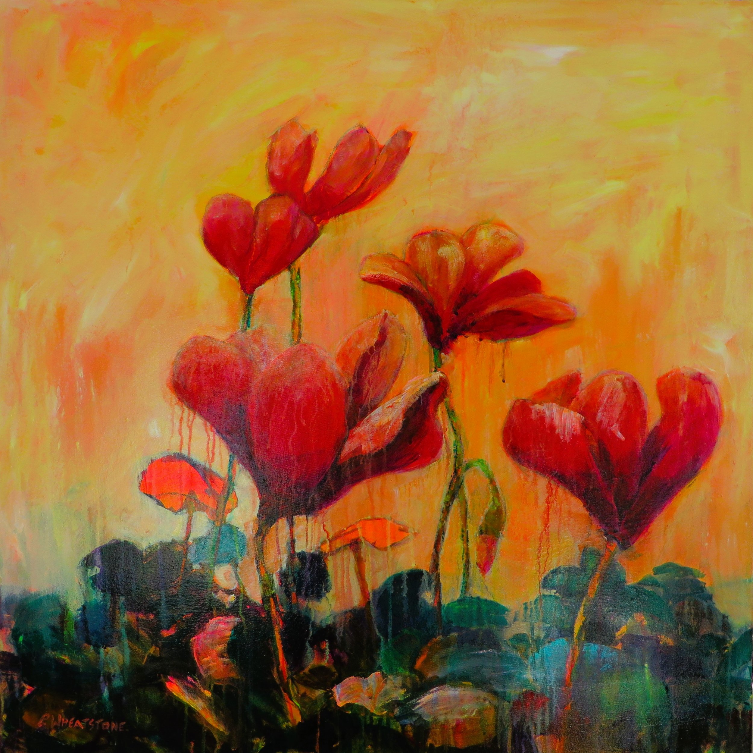 Welcome Winter Friends, an acrylic painting by Patricia Wheatstone