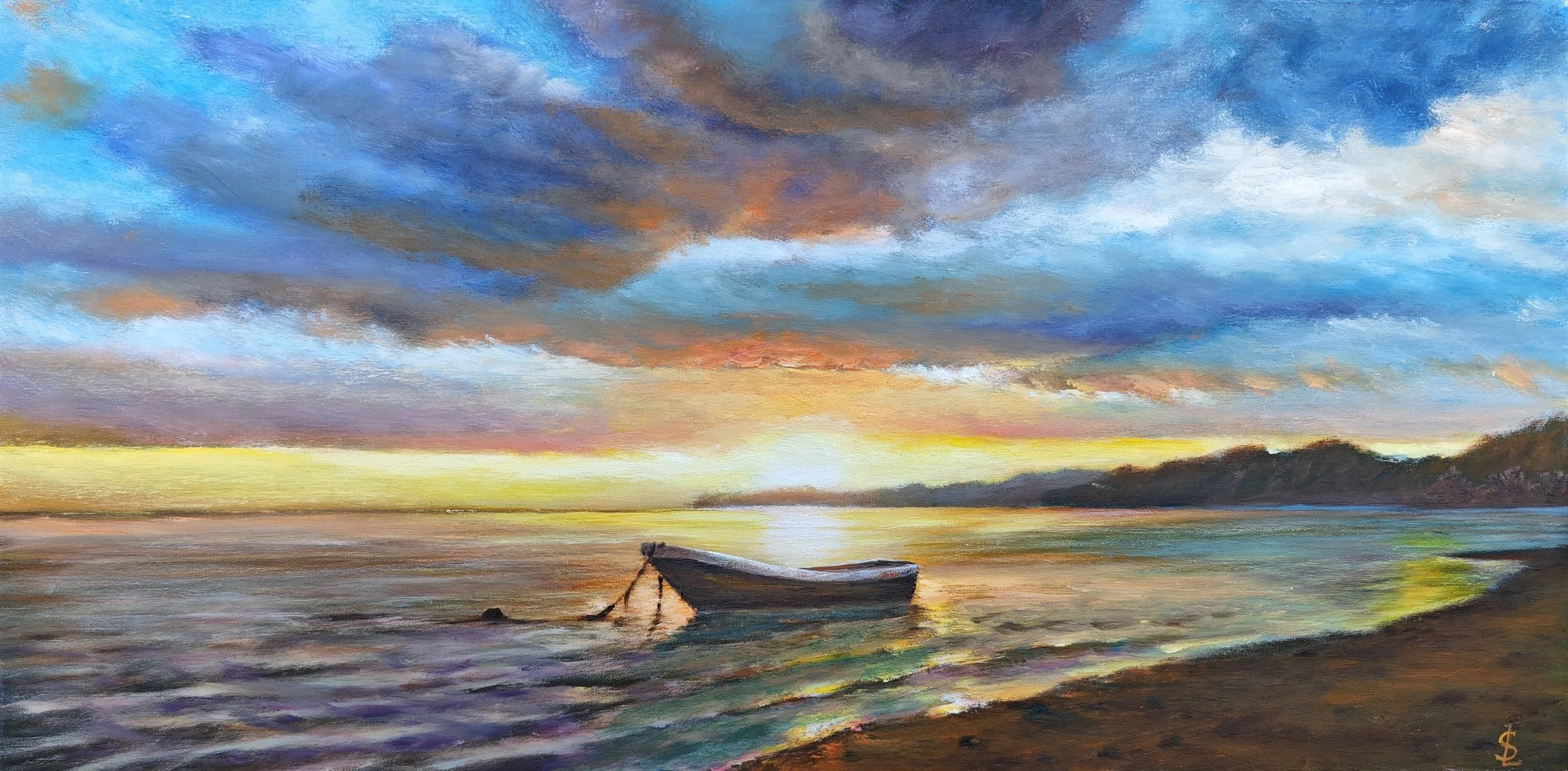 Sunset Boat – Romantic Seascape by Sergei Londar