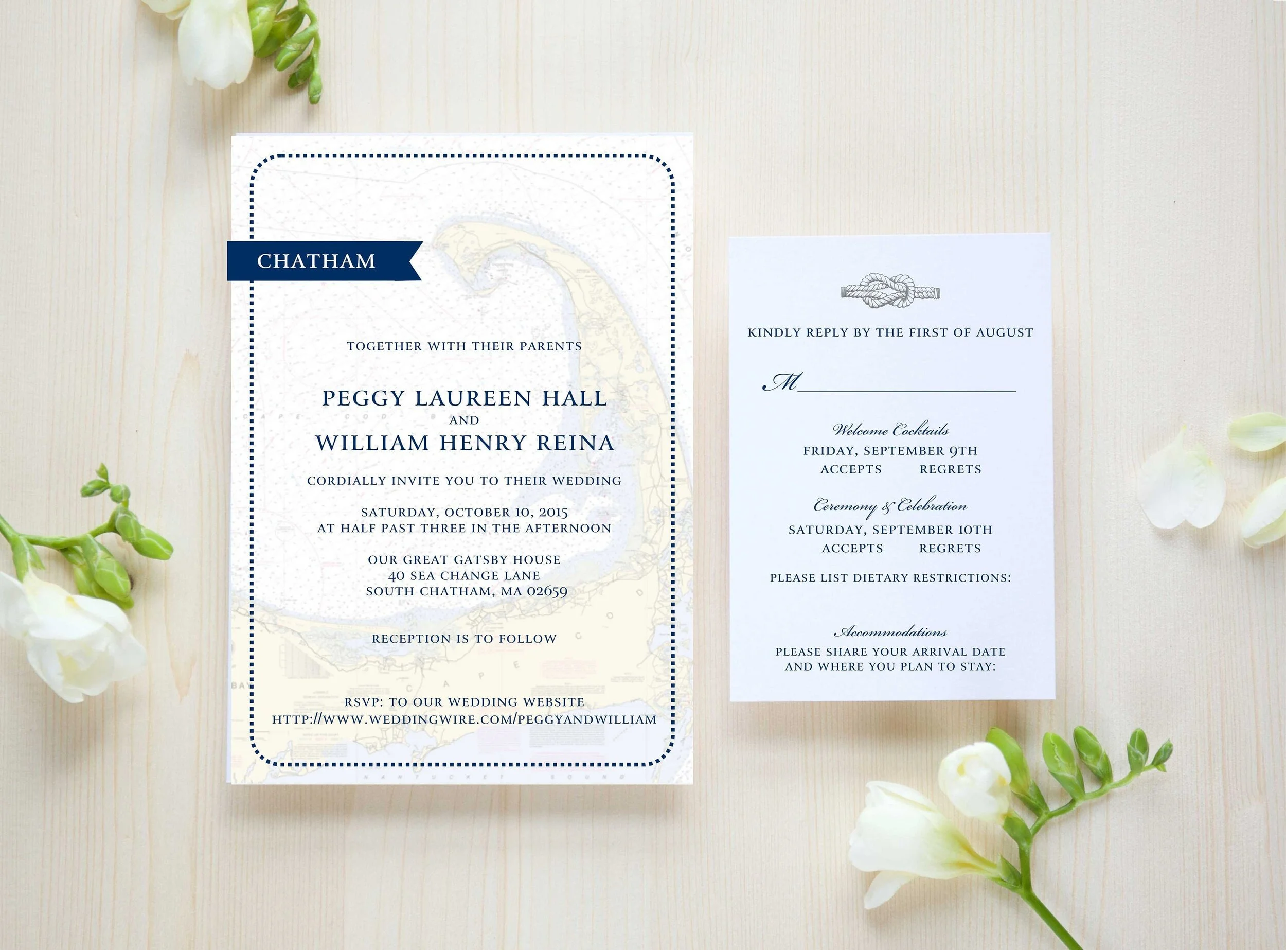 Cape Cod Nautical Chart Wedding Invitation, mapl invitation, Letterpress  invite, custom foil, cape cod invitation, personalized — Dulce Press