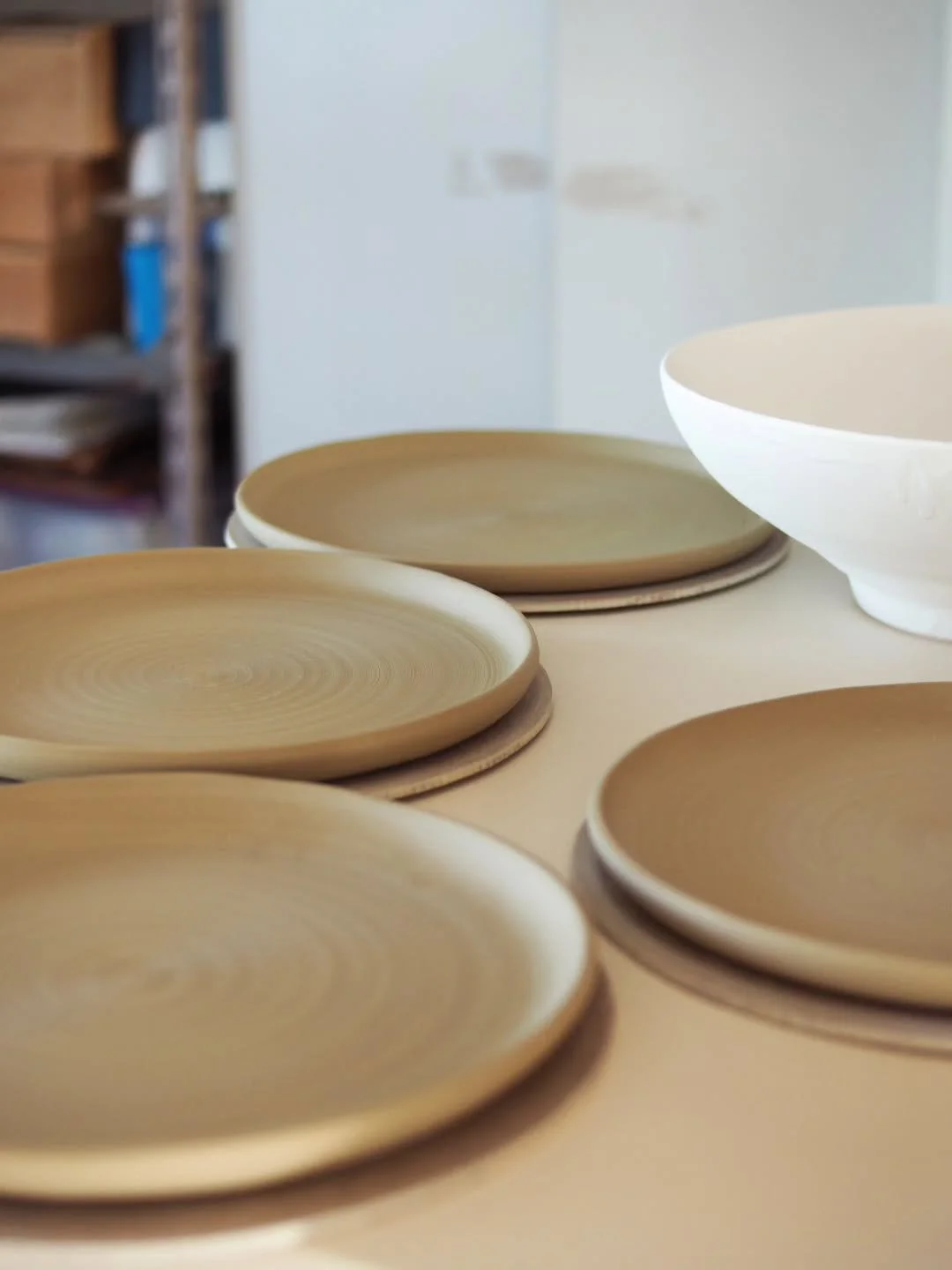 Freshly thrown plates