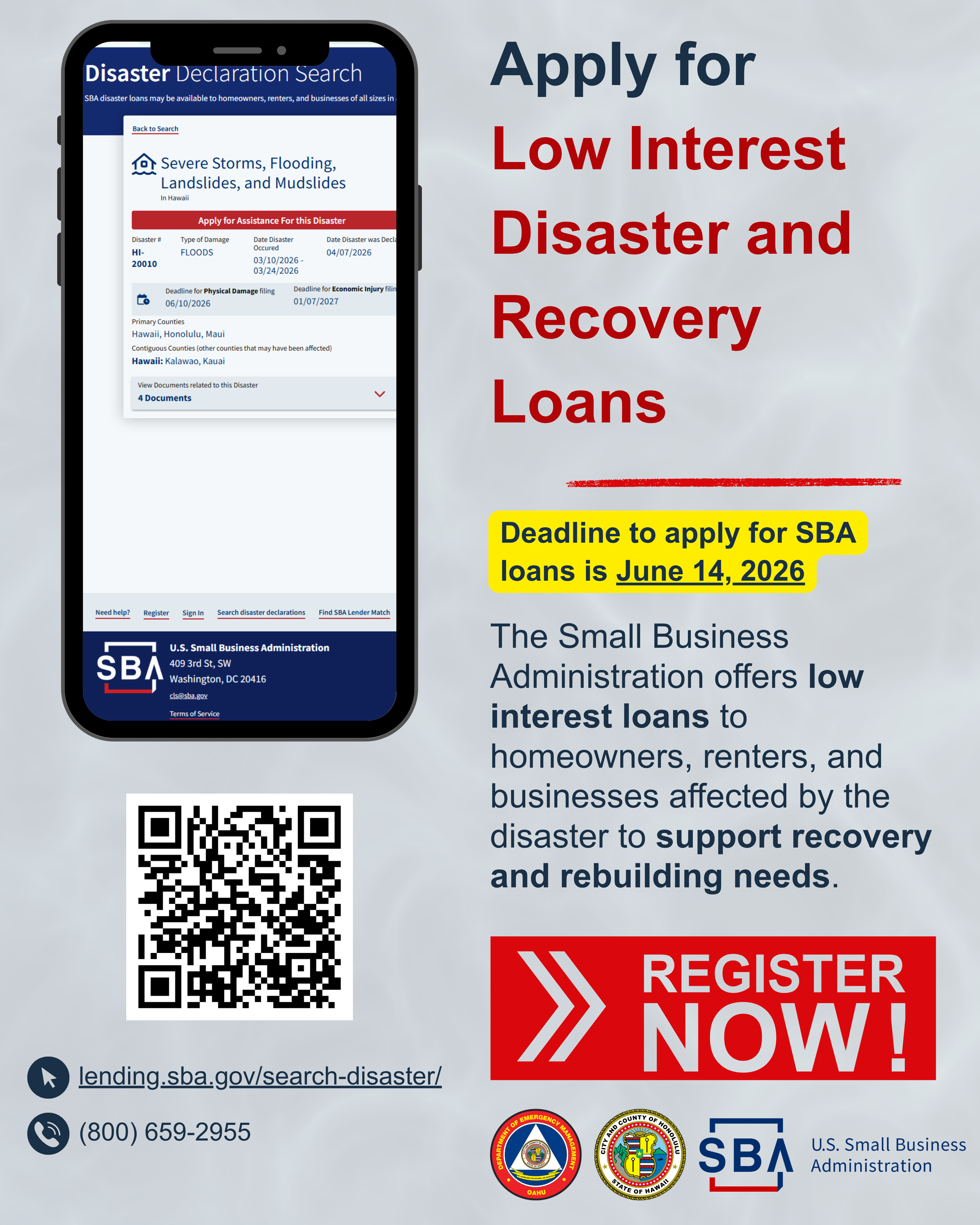 Social Media Post: Apply for SBA Home Disaster Loans (page 1 of 1)