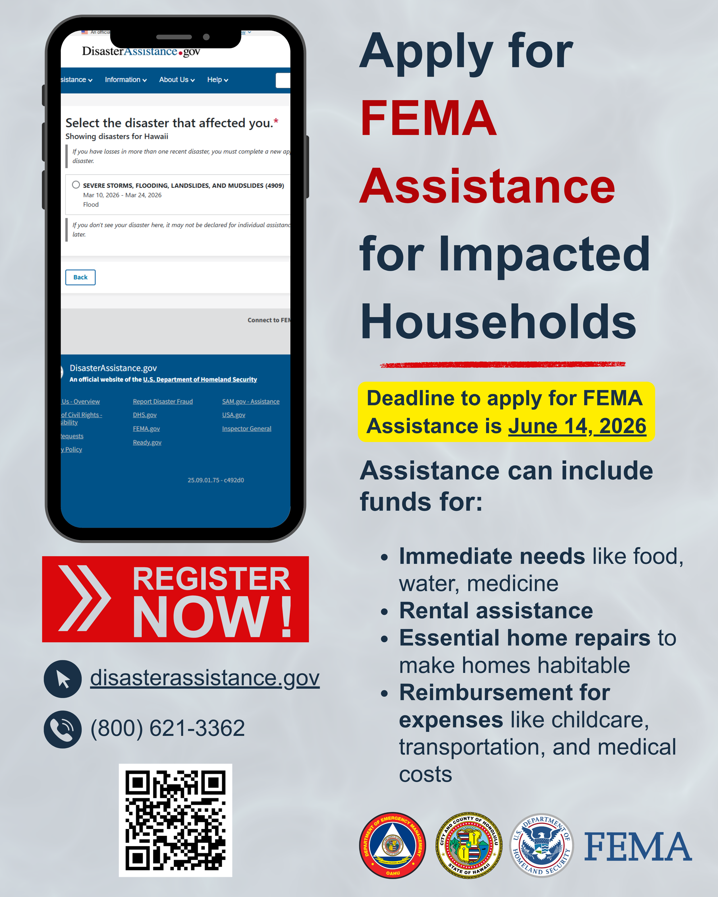 Social Media Post: Apply for FEMA Assistance (page 1 of 1)