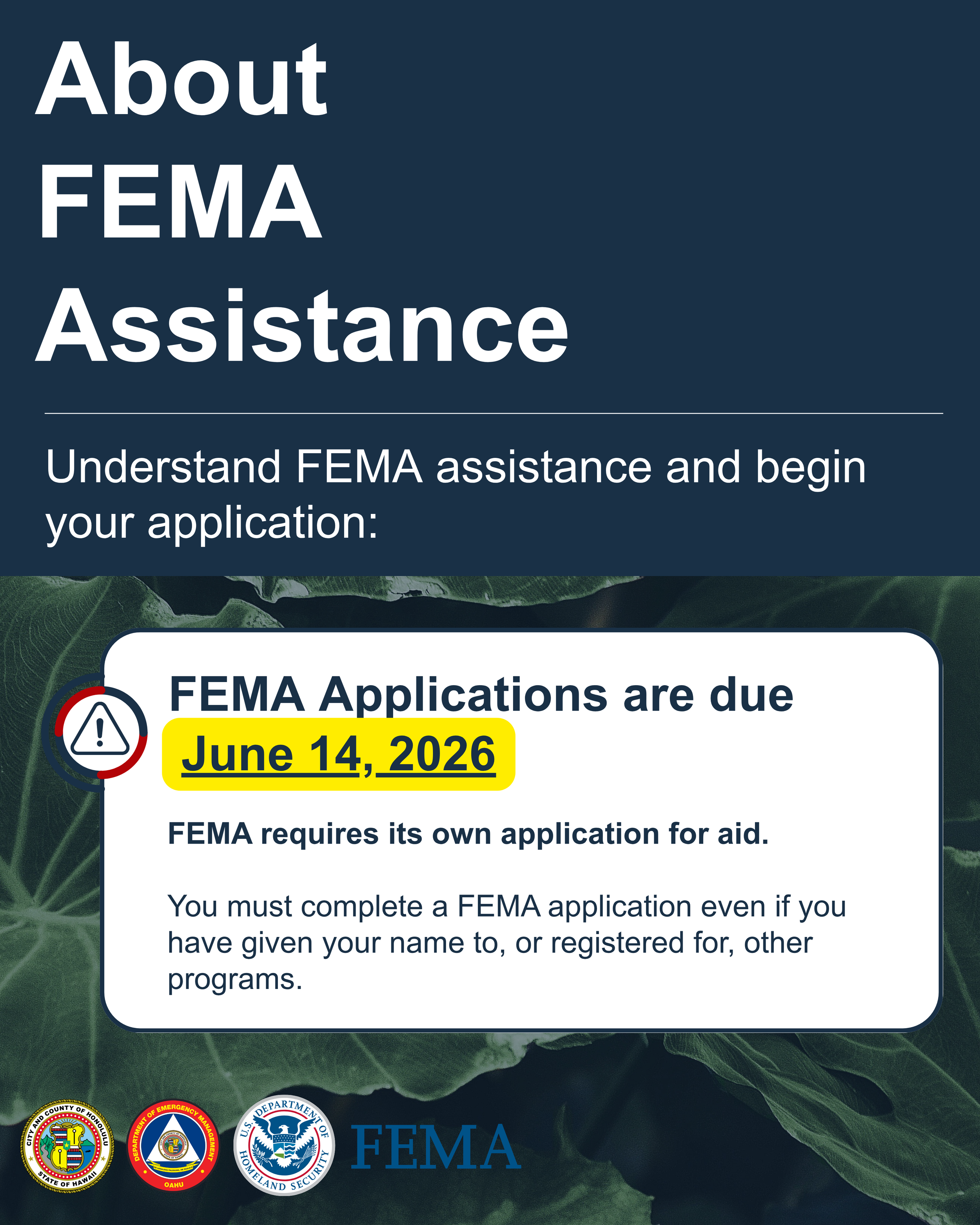 Social Media Post: About FEMA Assistance LONG (page 1 of 7)