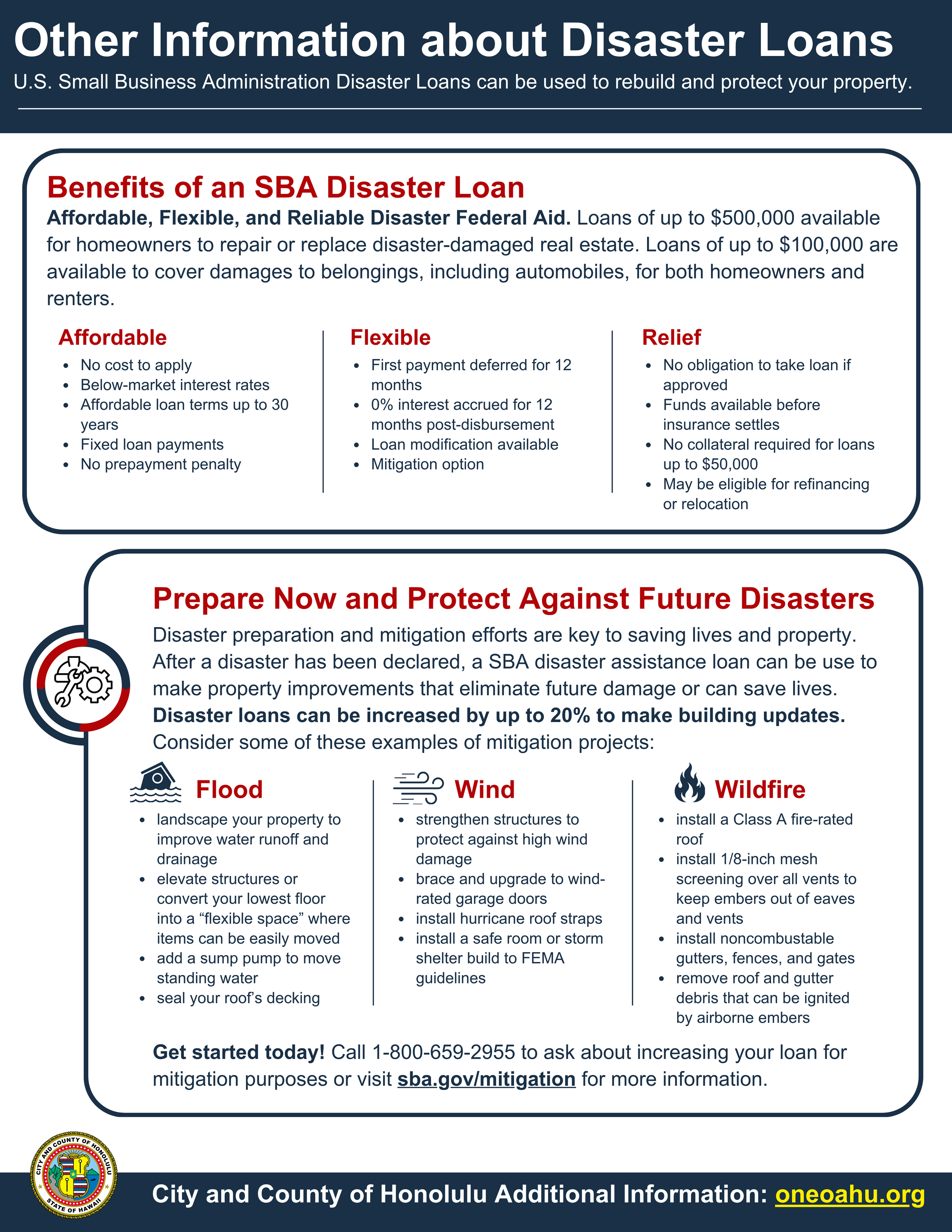 Flier - About SBA Low Interest Loans for Homeowners and Renters (page 2 of 2)
