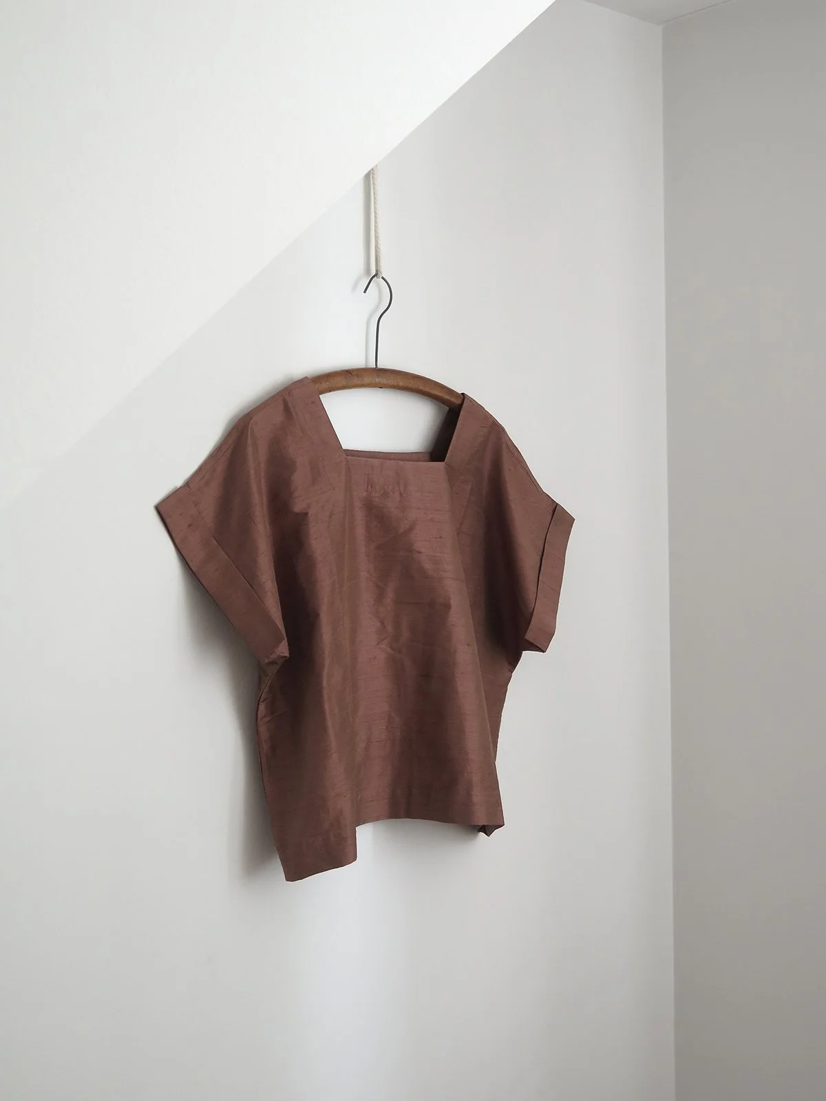Dupion Silk Short Sleeve Top