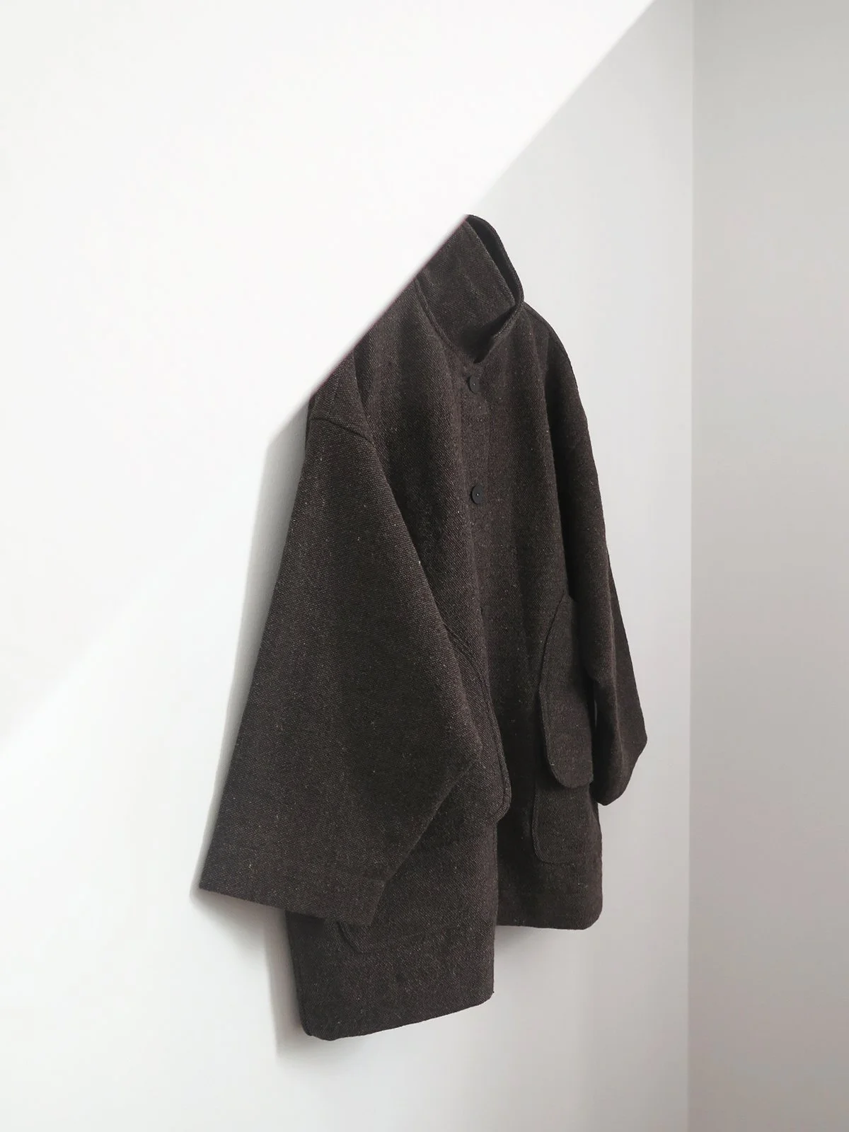 Rustic Wool Farm Jacket - Dark Brown
