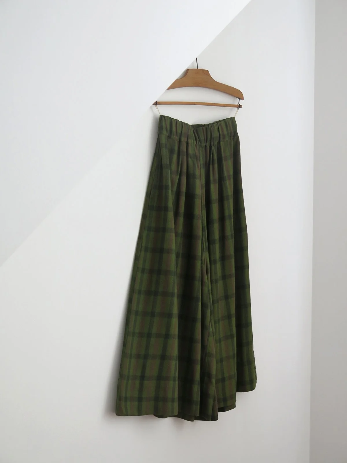 Green Plaid Silk Culottes