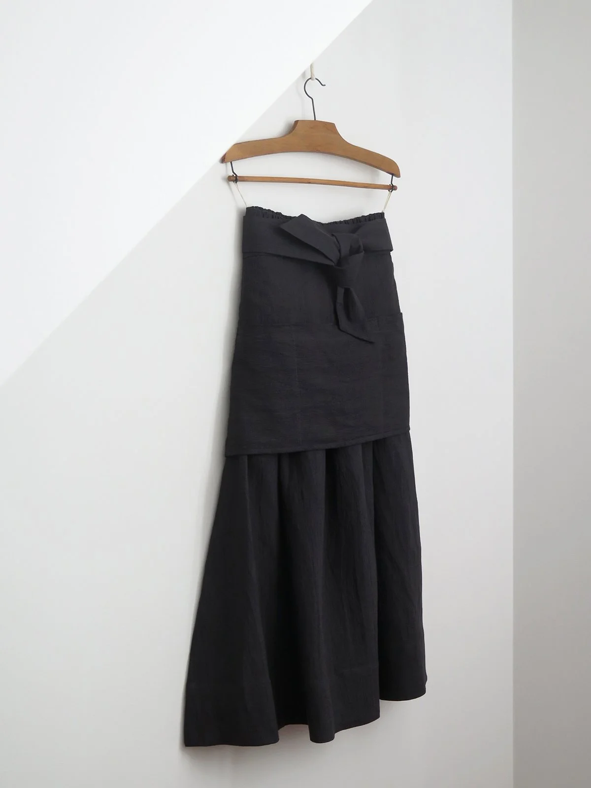 Charcoal Linen Skirt + Apron
