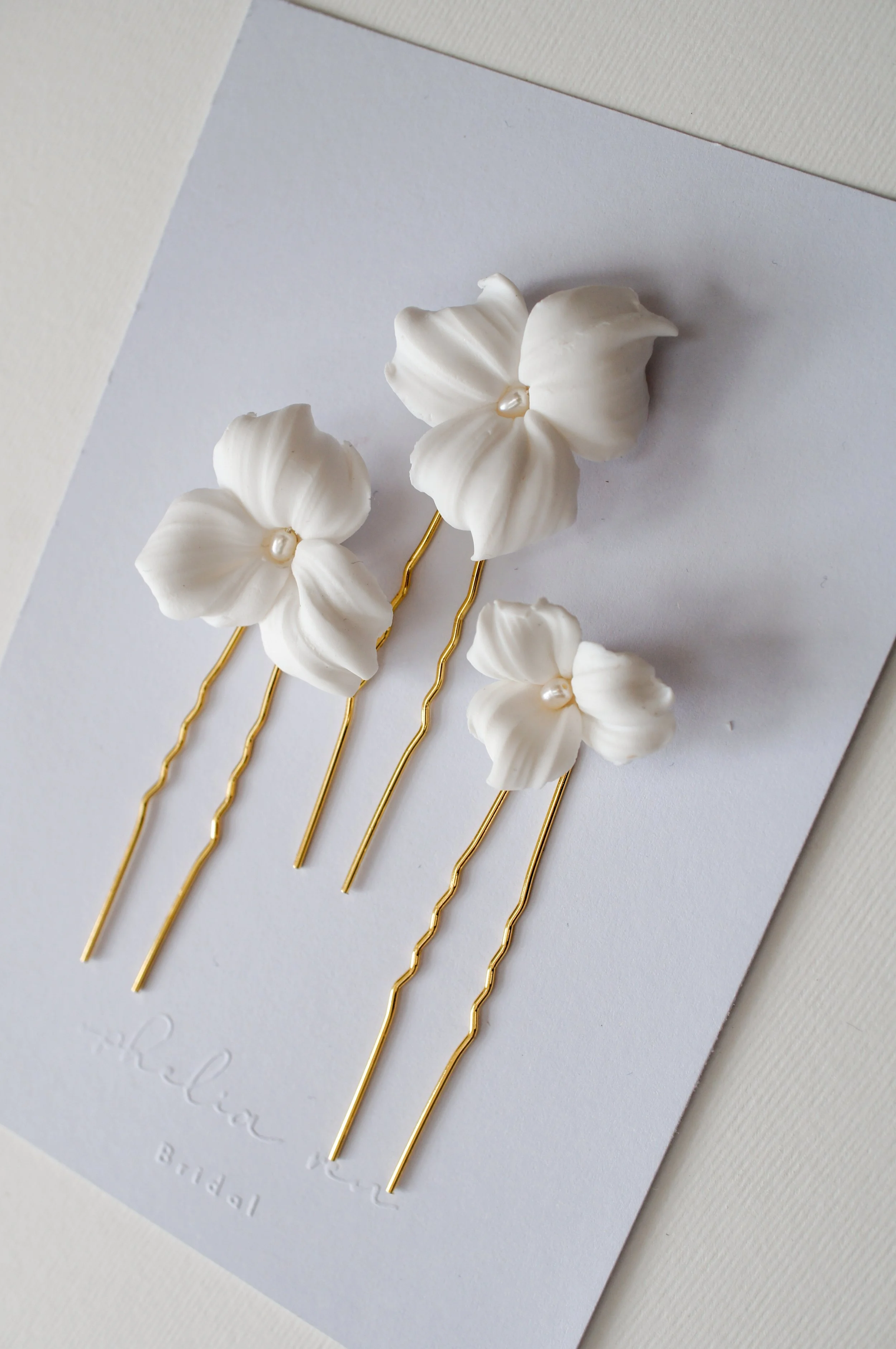 Trillium Hairpin set with Pearls