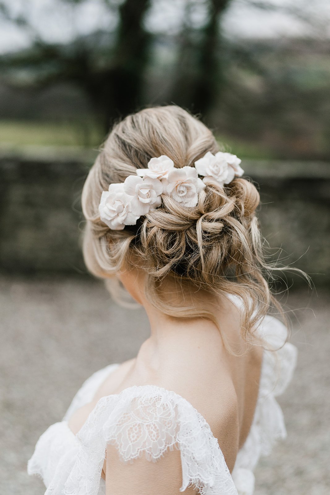 Rose Ornamental Hairpin in Peach