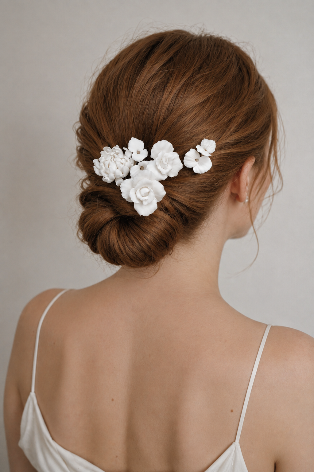 Chrysanthemum, Rose and Jasmine hairpins - set of five