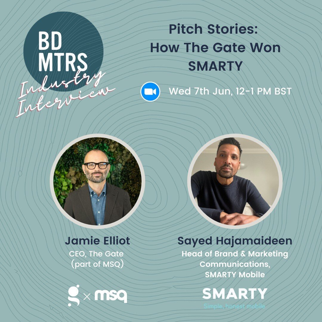 Pitch Stories: How The Gate Won SMARTY &gt; This is our next Industry Interview (they&rsquo;re free) and it&rsquo;s one you won&rsquo;t want to miss!

Now 18 months into the relationship, we&rsquo;ll interview both the brand and the agency on: 

📃 T