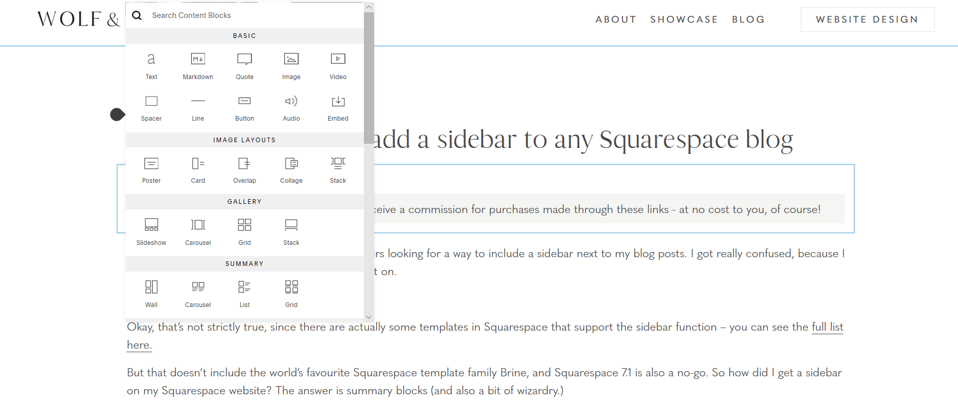 The Best Way to Add a Sidebar to Any Squarespace Blog — Wolf & Wild