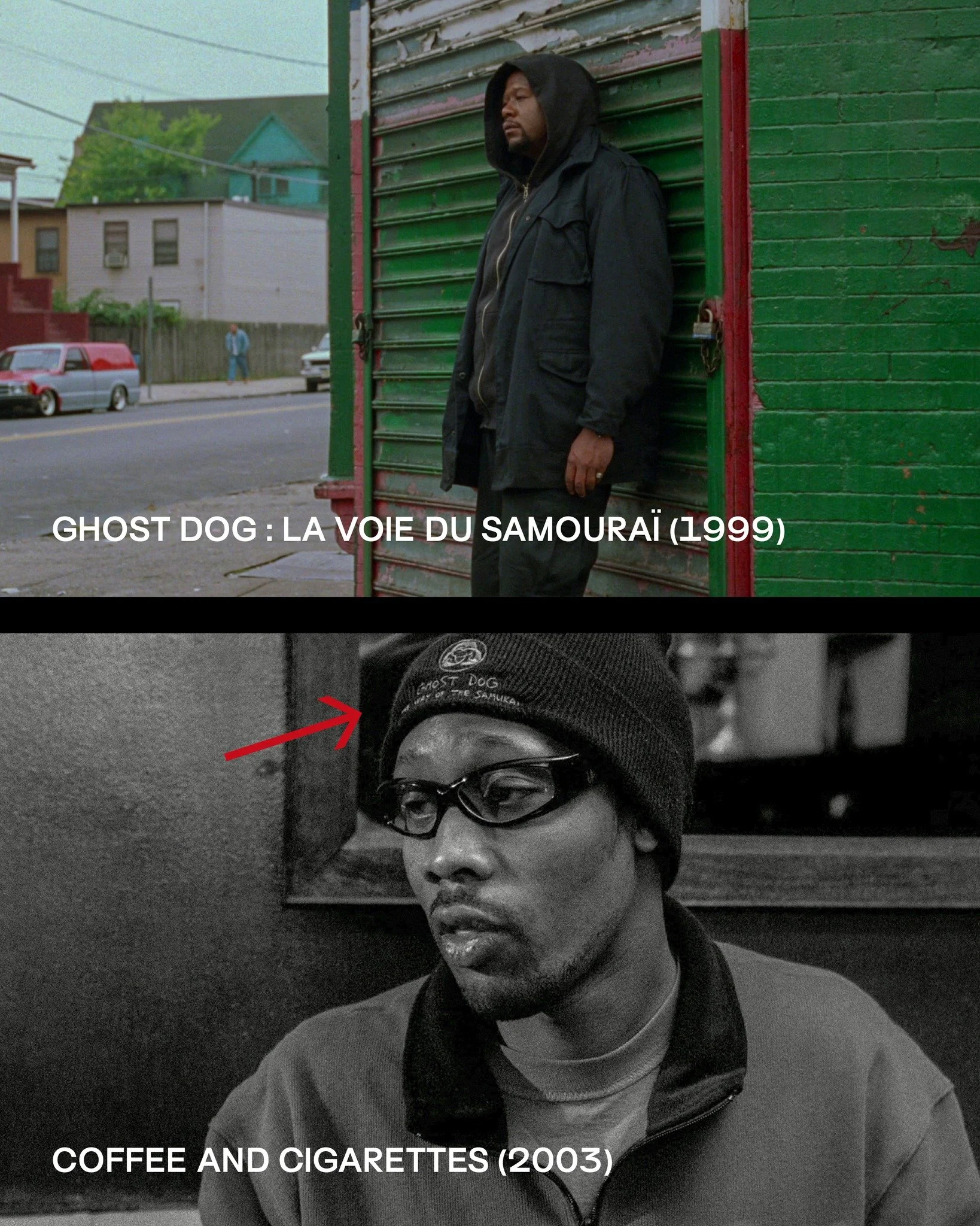 JIM JARMUSCH 🎸
Auto-Ref de de GHOST DOG (1999) dans COFFEE AND CIGARETTES (2003)

Retrouvez toute la filmographie de Jim Jarmusch dans notre N&deg;61 actuellement en vente !