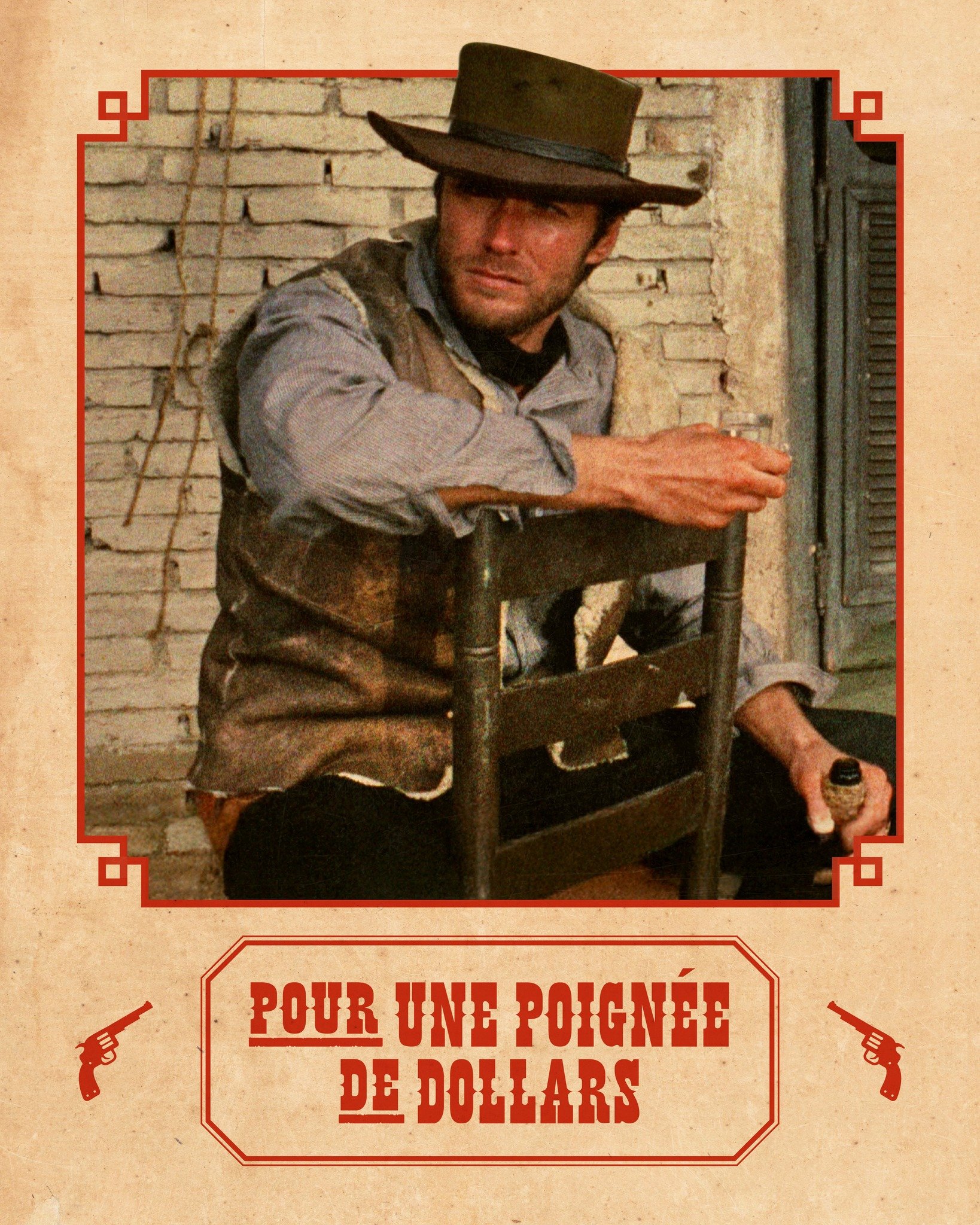 CLINT EASTWOOD (PARTIE 1) 💥
Pour une poign&eacute;e de dollars (1964)

POUR UNE POIGN&Eacute;E DE DOLLARS, r&eacute;alis&eacute; par Sergio Leone, d&eacute;voile Clint Eastwood aux yeux du monde. L'acteur se r&eacute;v&egrave;le dans la peau de l'an