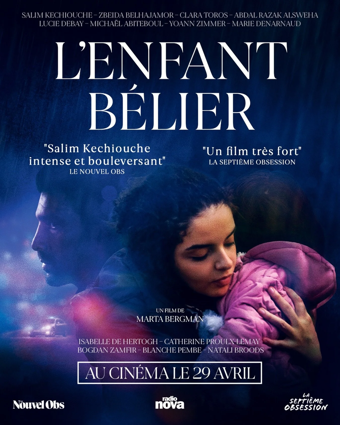 Actuellement en salles, L&rsquo;ENFANT B&Eacute;LIER, un film de Marta Bergman avec Salim Kechiouche, Zbeida Belhajamor, Lucie Debay et Marie Denarnaud.

Sara et Adam sont arriv&eacute;s ill&eacute;galement en Belgique avec leur petite fille de deux 