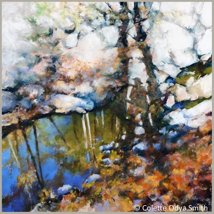 Fitting In - Body of Water Series - Pastel/watercolor - 30” x 30”