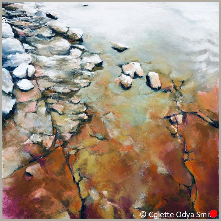 Wave Washed - Pastel/watercolor - 30” x 30”