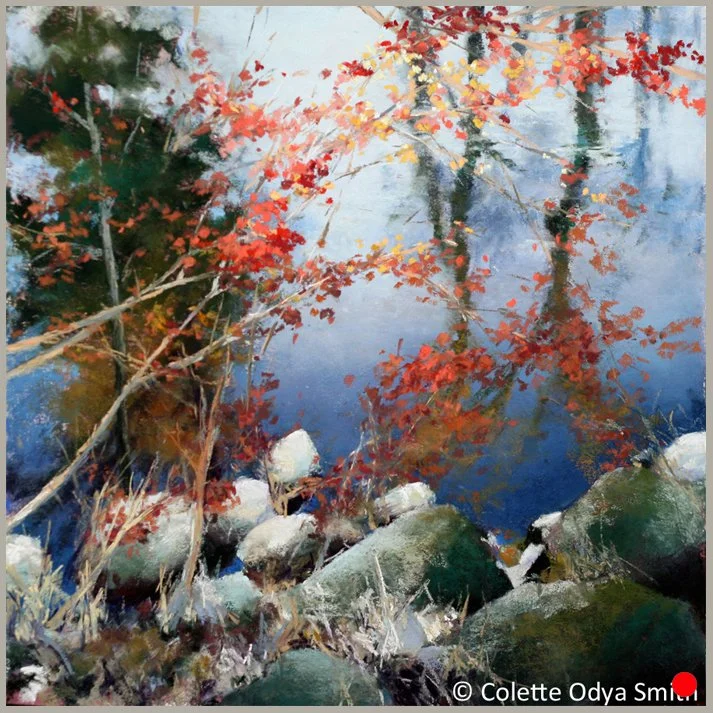 Hanging On - Pastel/watercolor - 20” x 20”