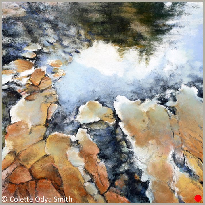 Coastal Contours - Pastel/watercolor - 30” x 30”