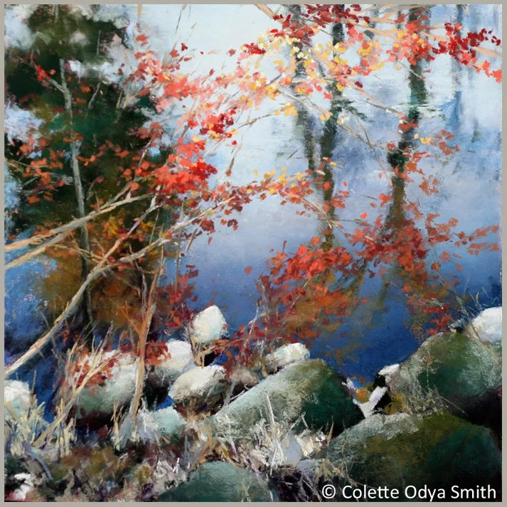 Hanging On - Pastel/watercolor - 20” x 20”