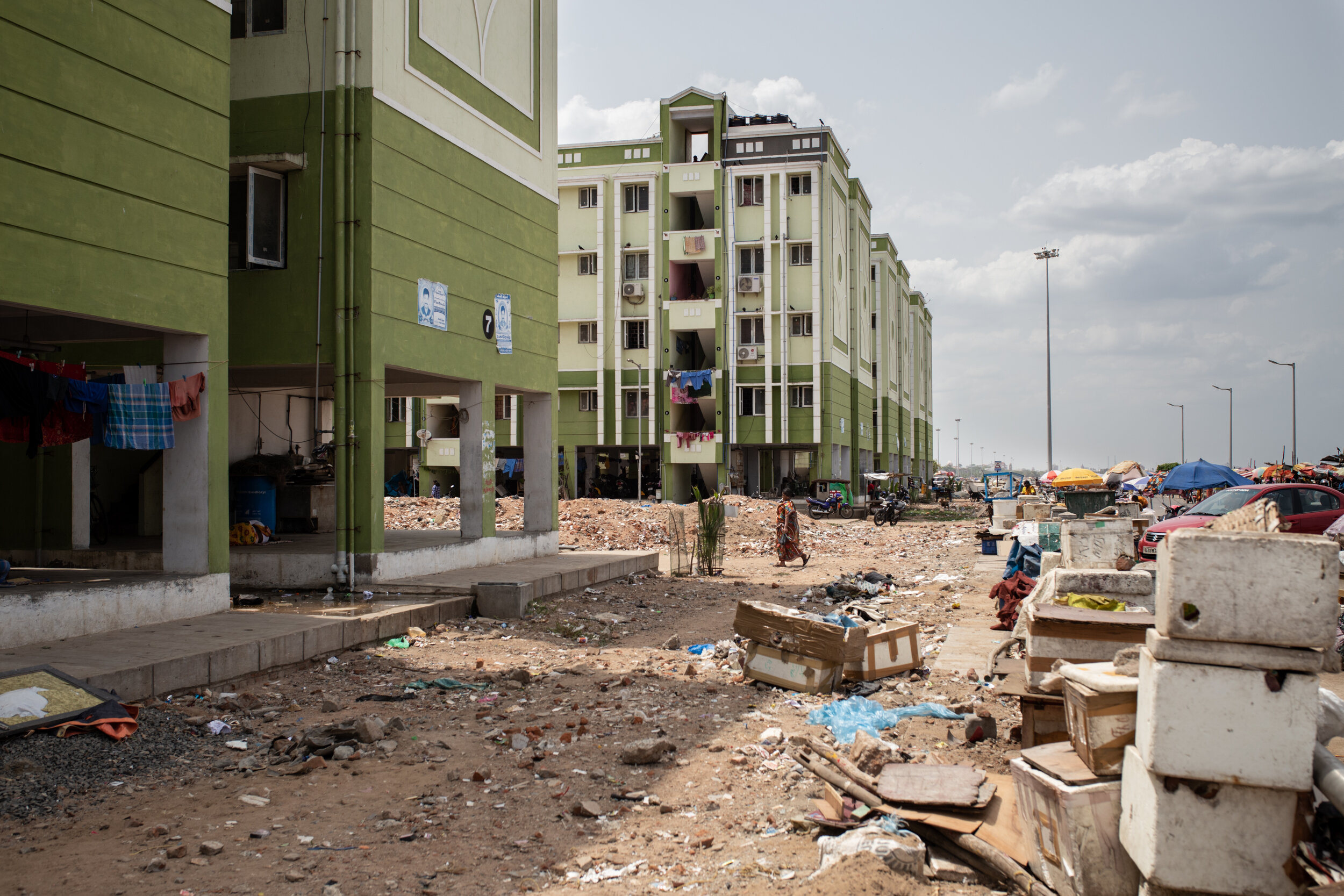  A neighborhood in Chennai near where Geethu* lives. His family had to mortgage their house to be able to afford the transplant.    