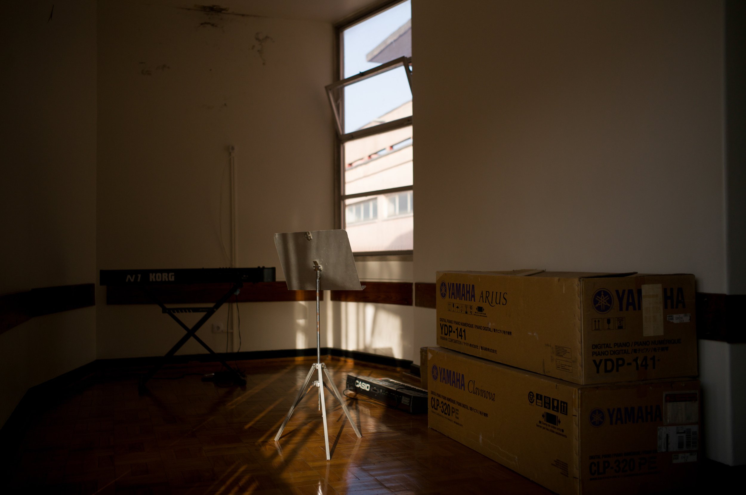  A music room in the former military hospital of Ajuda, Lisbon.  