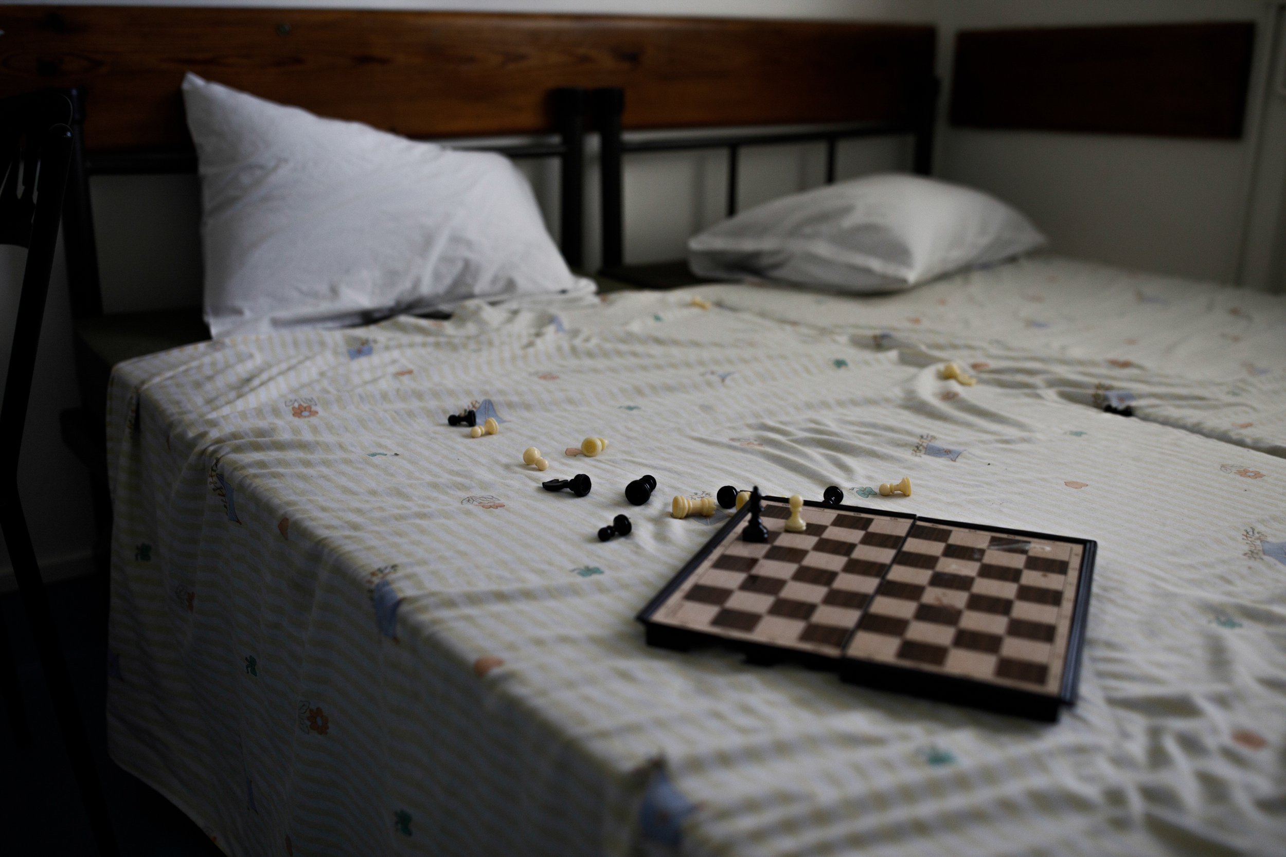  A chess board that was left behind by students of ANIM after they moved to Braga. Lisbon, Portugal. July 2022  