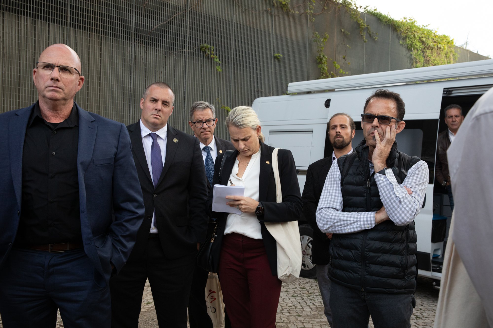  A delegation of about two dozen Oregonians, including lawmakers, treatment providers, police and policy advisers, visited a mobile methadone treatment program in Avenida de Ceuta, Lisbon. October, 27, 2023 