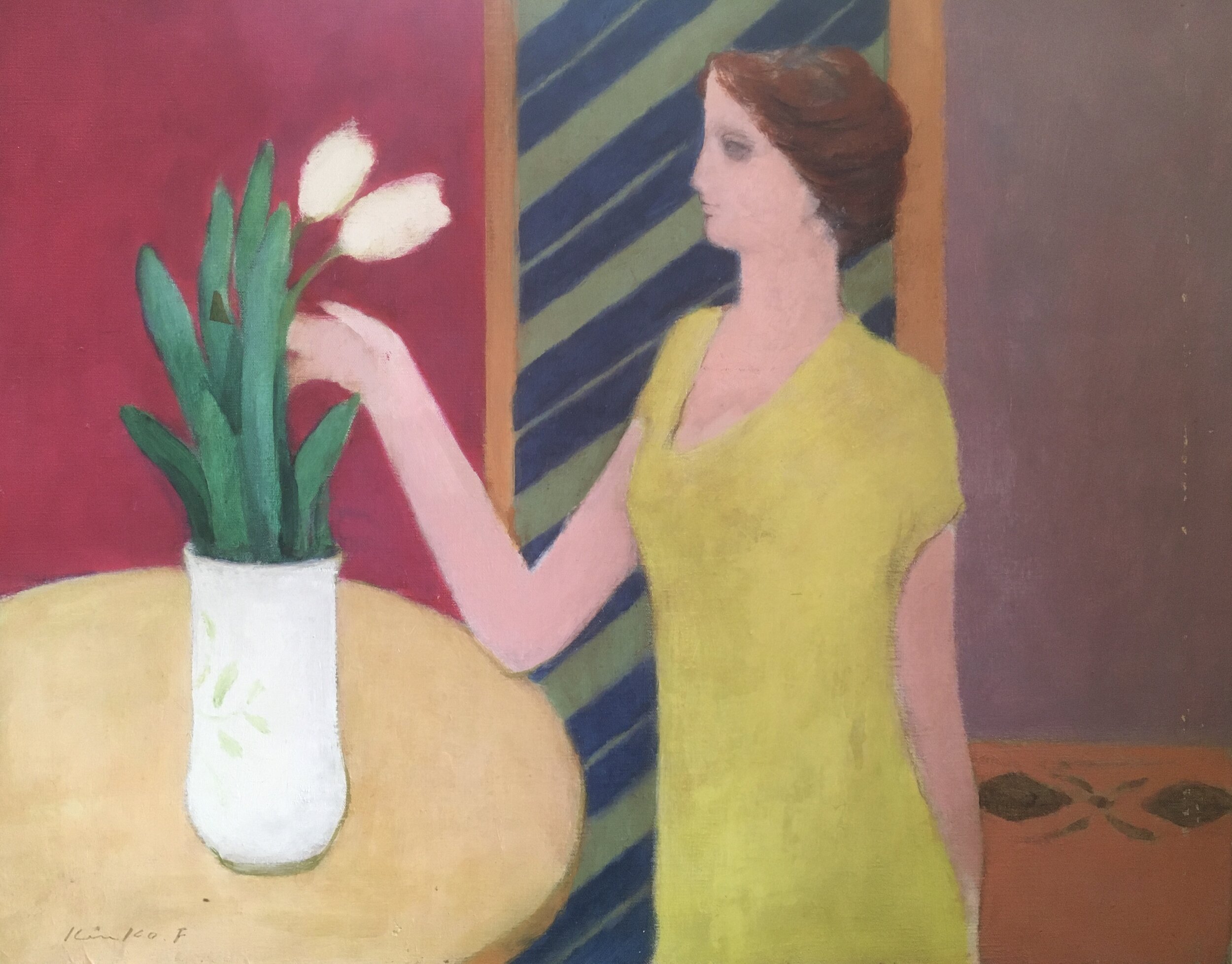 Woman with tulips
