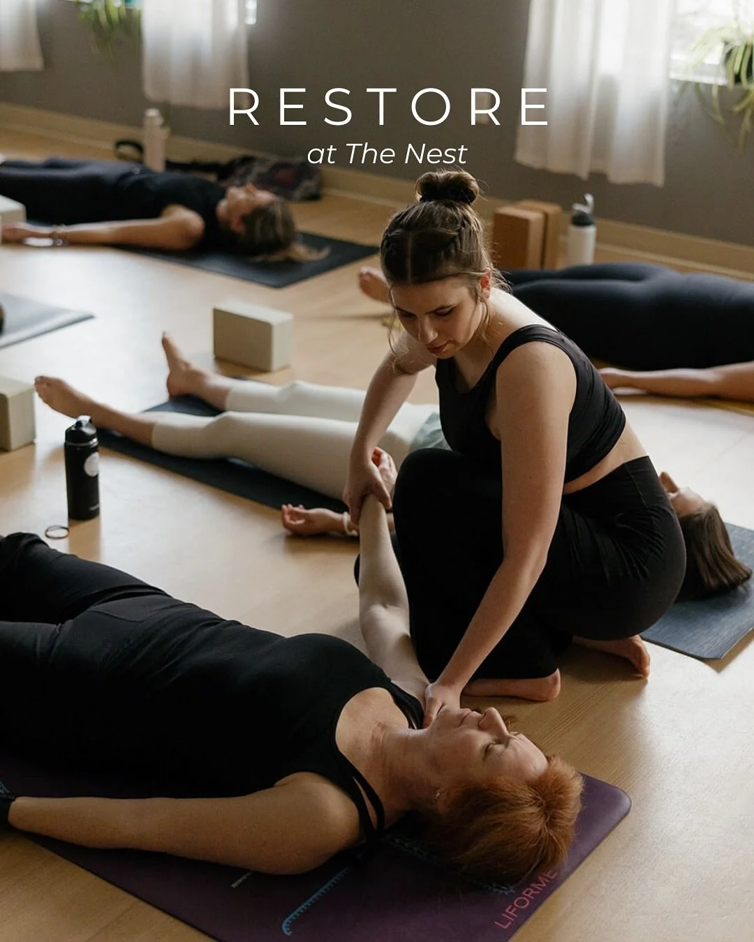 RESTORE at The Nest ✨

Find deep relaxation and renewal in restorative practices designed to calm the body and mind. These gentle classes provide the perfect space to recover, reflect, and rejuvenate.