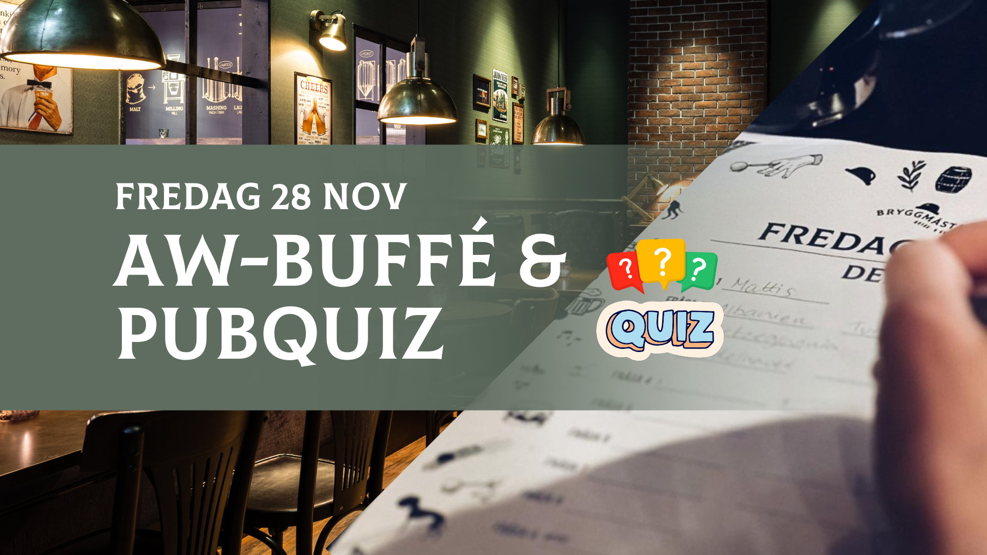 AW-buffé &amp; PUBQUIZ, 28 nov
