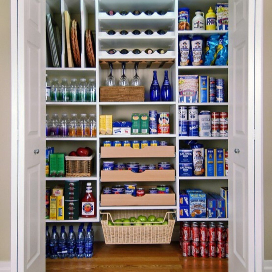 Make this pantry yours by containing like items &amp; labeling bins &amp; baskets so everyone knows where items go.  Store extra in a separate location so the space does not become stuffed and messy.  That's what we do at Transformare Organizing . #o