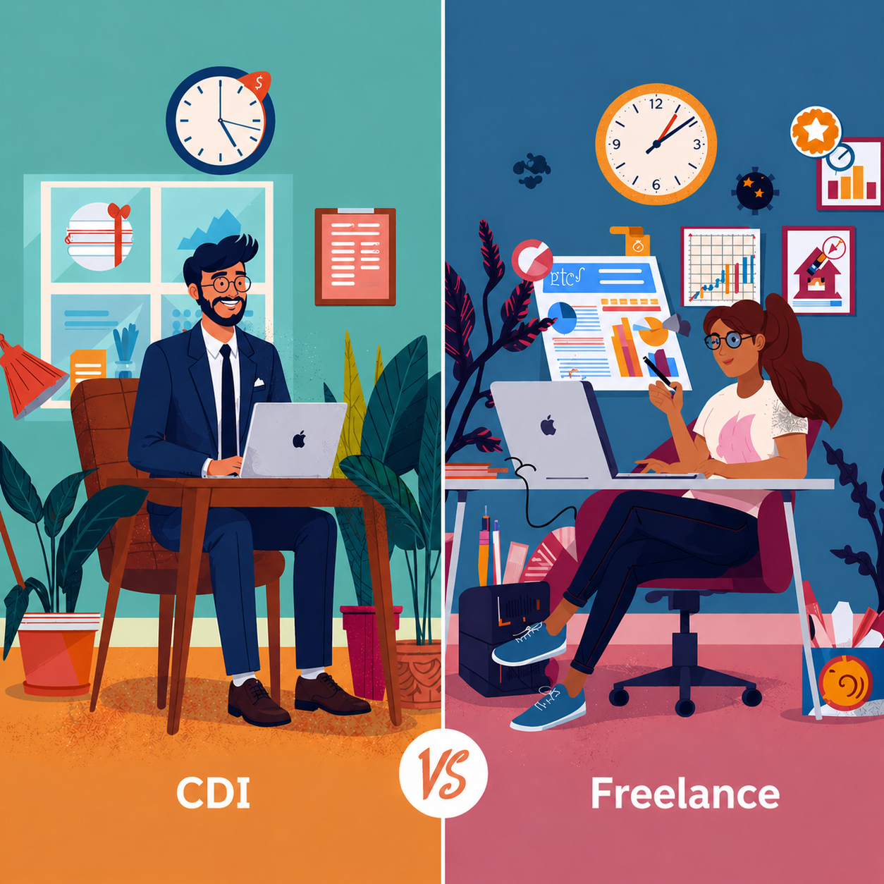CDI à 60k€ vs freelance : qui gagne vraiment plus ?