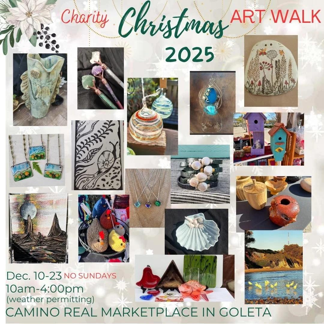 Find local handcrafted Holiday gifts🎄🎁🎁 🎄at this year&rsquo;s annual Camino Real Marketplace Christmas Charity Artwalk! 

Starting December 10th to the 23rd, 10am - 4pm (except Sundays)

There&rsquo;s something for everyone! Ceramics, jewelry, bl