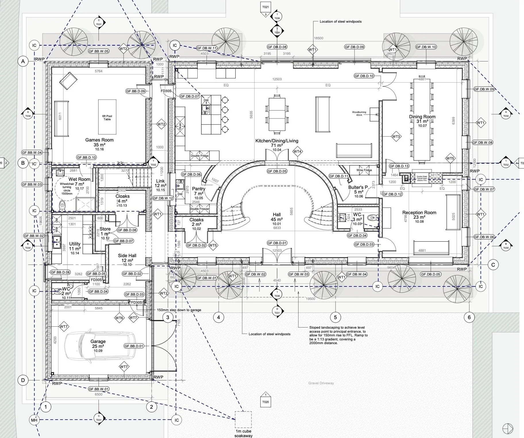 Architectural floor plan used to understand circulation and spatial relationships across a home.