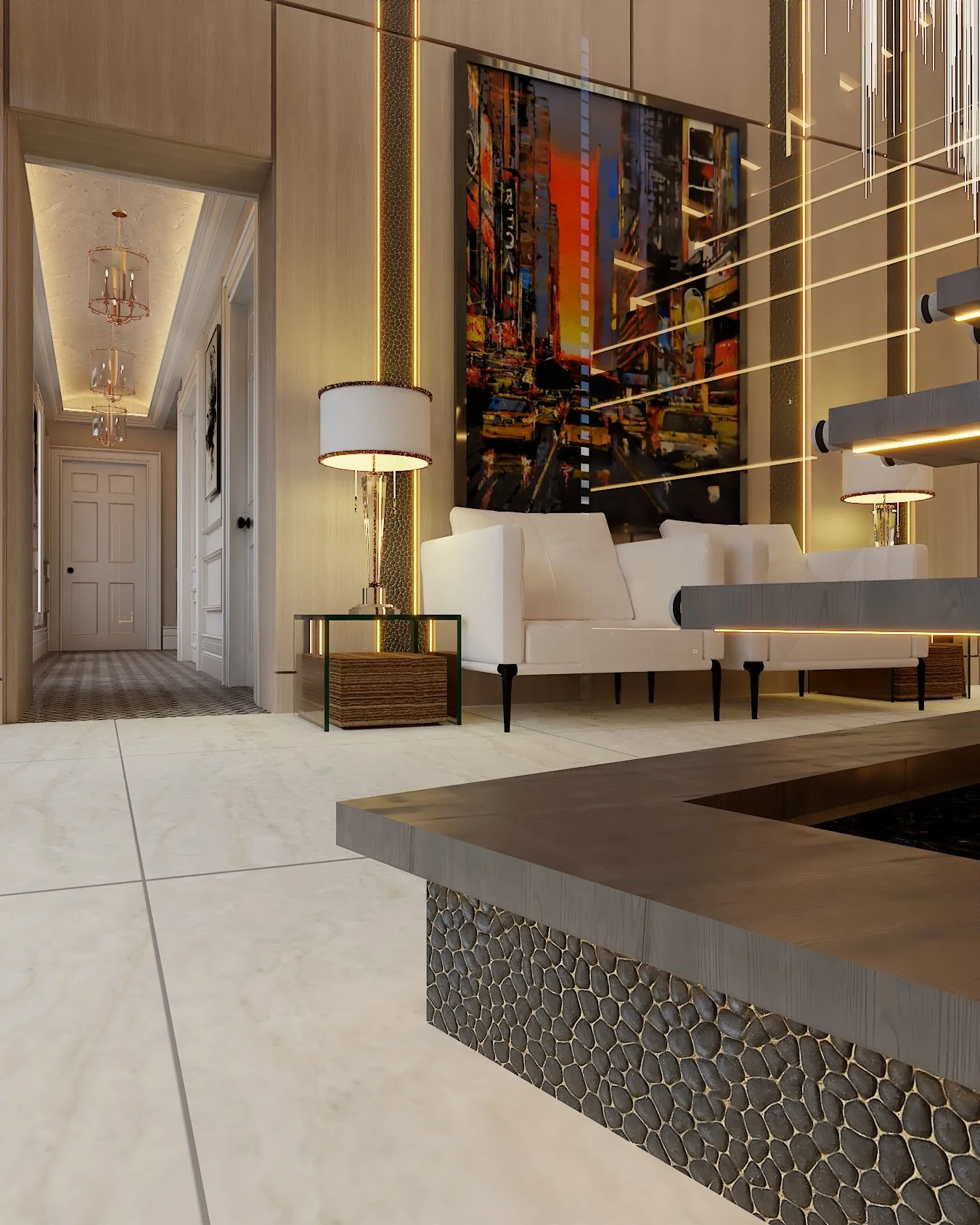 Luxury contemporary hallway design by Darren Morgan Ireland