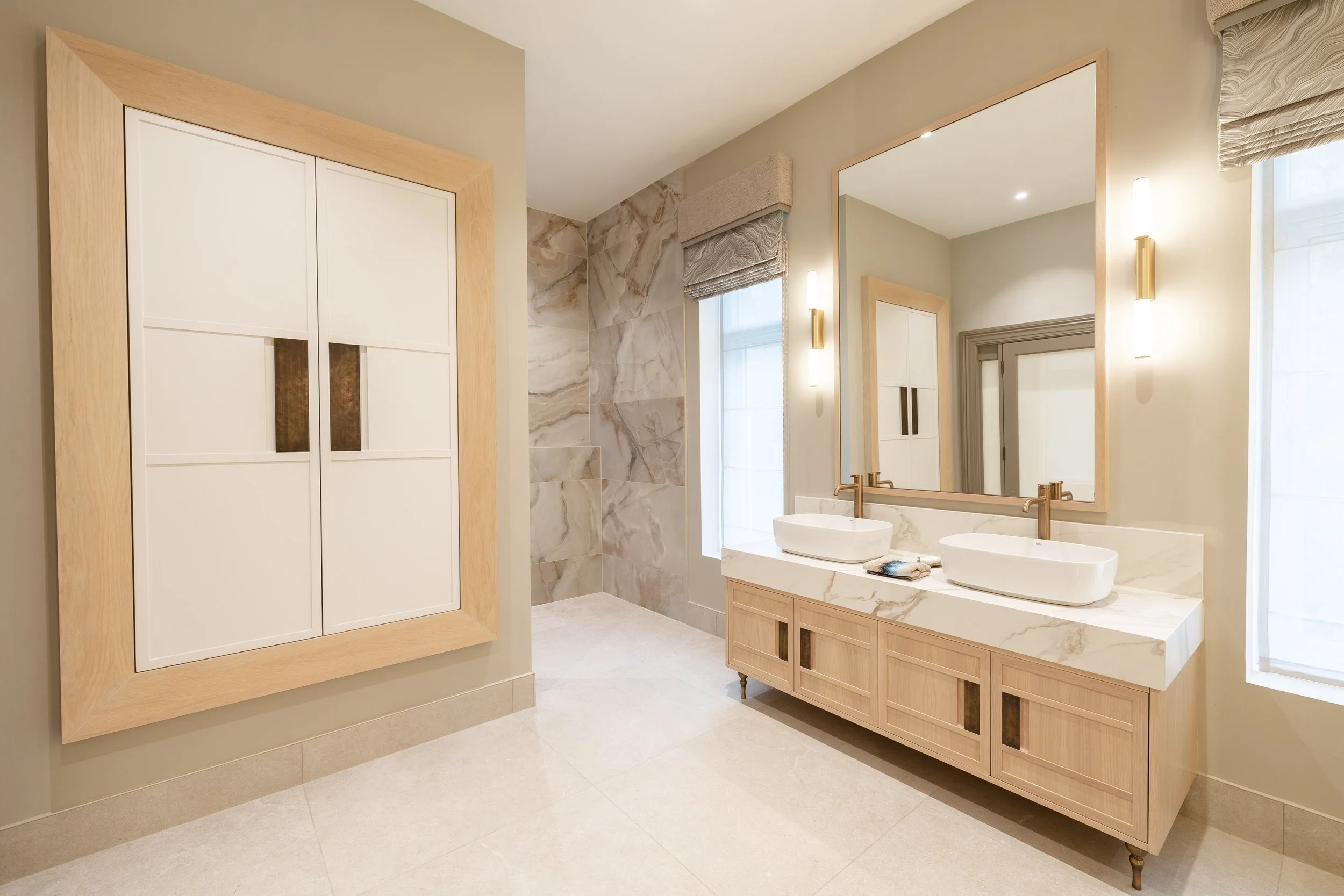 Bespoke furniture detail within a completed luxury home interior.