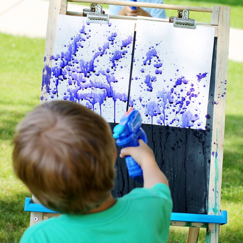Squirt Gun Painting — Munchkin Fun At Home