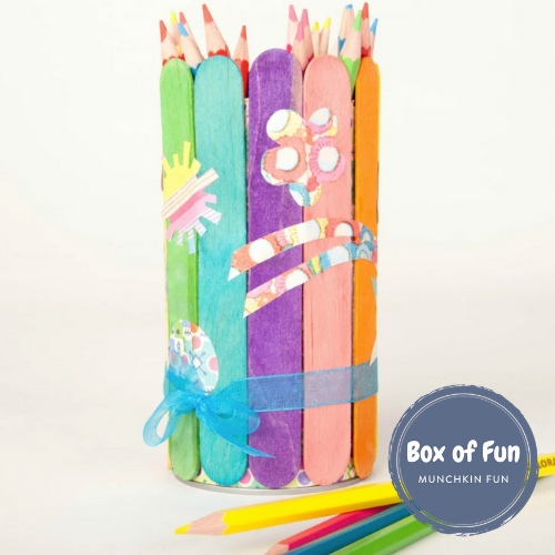 Popsicle Stick Pencil Holder — Munchkin Fun At Home