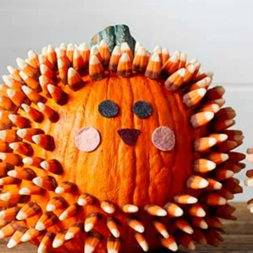 Candy Corn Hedgehog Pumpkins — Munchkin Fun At Home