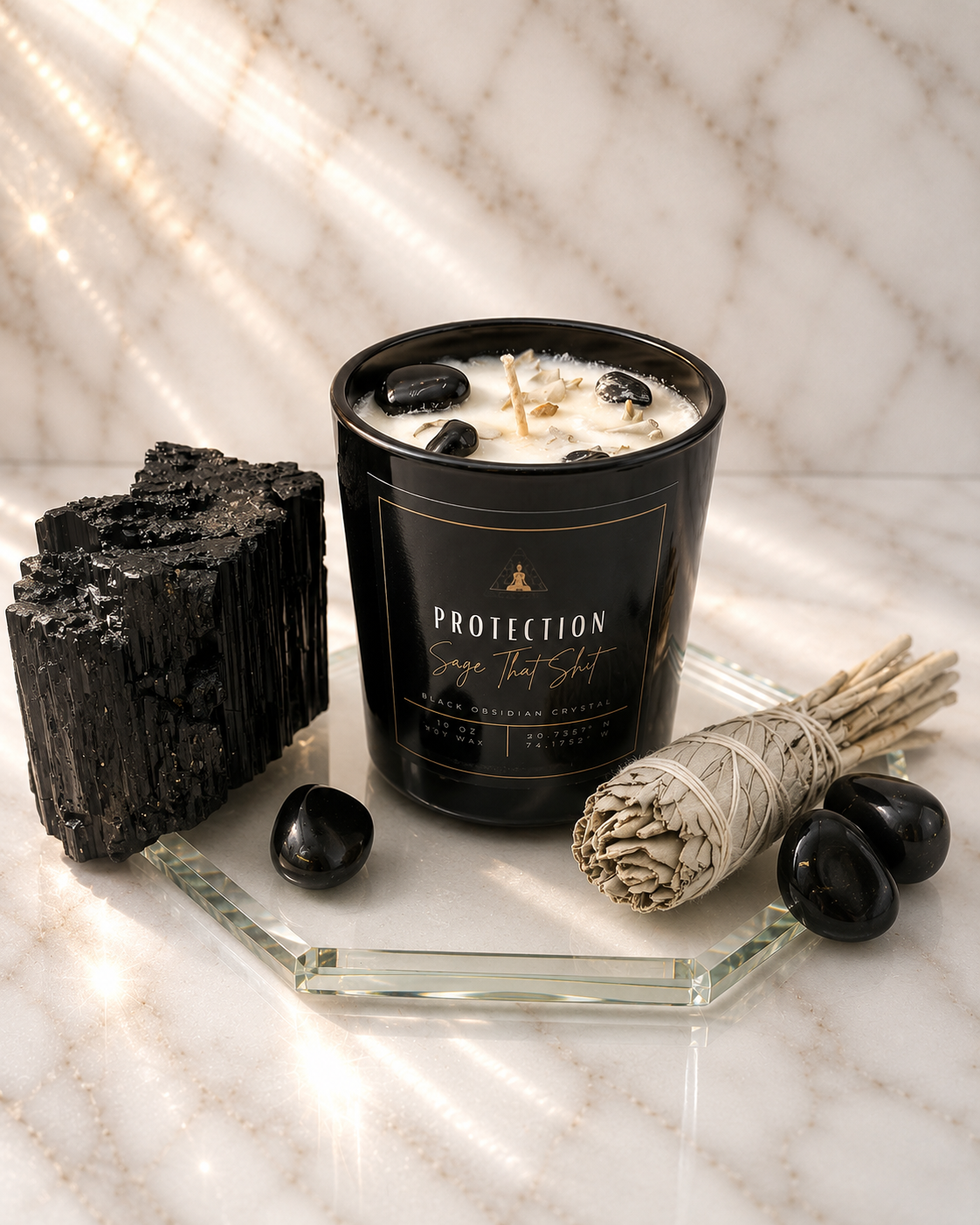 Protection sage smudge candle